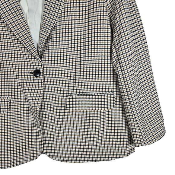 Vince Camuto Plaid Blazer Womens Large NEW Checkered Single Button Lined Jacket - Picture 4 of 12